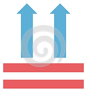 Up Arrows Color Isolated Vector Icon Editable