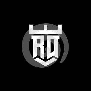 RO Logo Letter Castle Shape Style photo