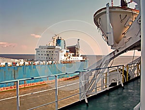 Ro-Ro is a specialized vessel for transporting vehicles, containers and other cargoes in the port and on the high seas.