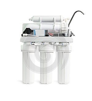 Ro Water purifier filter isolation on a white background with a cliping path
