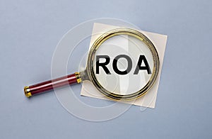 ROA as return of assets concept. Inscription