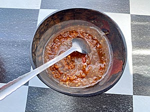 Roa fish sauce, typical chili sauce from Manado