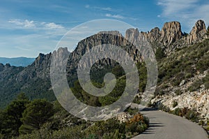 Road across Castellets Ridge near Puig Campana, from near Altea photo