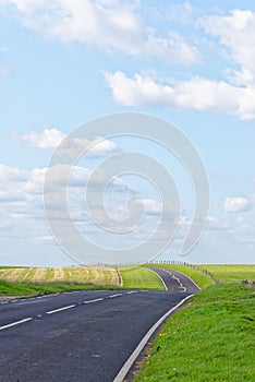 Road across the South Downs at Beachy Head - East Sussex - United Kingdom