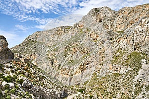 The road of Agios Vassilios in Crete, Greece.