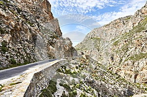 The road of Agios Vassilios in Crete, Greece.