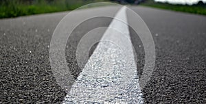 Road ahead with white line