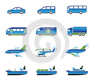 Road, air, rail and water transport