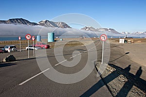 Road from the airport at Longyearbyen (Svalbard) photo