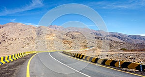 Road in Al Hajar mountains in Fujairah photo