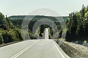 Road through Algonquin Provincial Park beginning fall camper on Street Ontario Canada