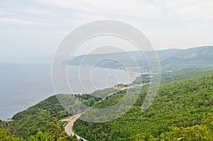 Road along coastline