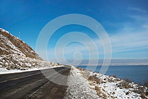 The road along Lake Sevan