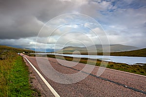 Road along the Little Loch Broom, Scotland