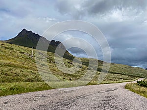 On the road along the Loch Lurgainn, Scottland