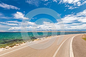 Road along the sea coast on the island of Vir