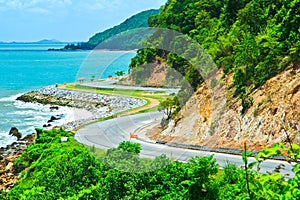 Road along the seashore