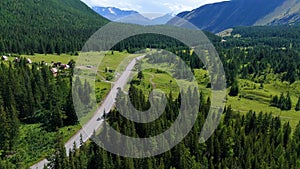 a road in the Altai mountains in summer