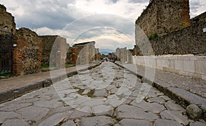 Road in the ancient city of Pompei, Naples.