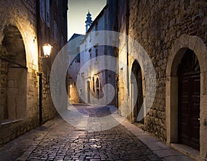 road in ancient medieval city