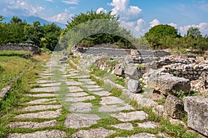 Road. Archaeological Park of Dion, Greece