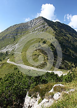 Road around Tremalzo mountain in Italy