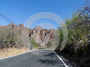 The road between Arteara and Roque Nublo, Gran Canaria