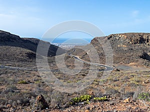 The road between Arteara and Roque Nublo, Gran Canaria