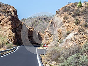 The road between Arteara and Roque Nublo, Gran Canaria
