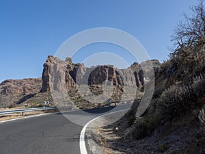 The road between Arteara and Roque Nublo, Gran Canaria