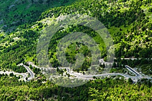 Road as a snake under the mountain