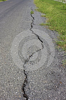 Road asphalt damage crack