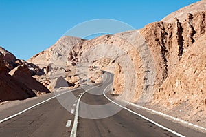 Road in Atacama desert (Chile)