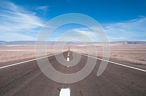 Road in Atacama desert, Chile