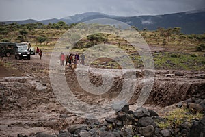 Road B144 in Serengeti Tanzania start from Lake Manyara, goes throw Ngorongoro conservation area, then Serengeti and then to Kenya