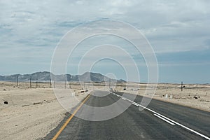 The road B2 east of Swakopmund, Namibia