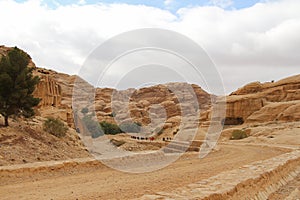 Road in Bab as-Siq gorge near Petra city