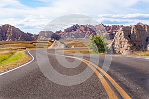 Road Through Badlands National Park