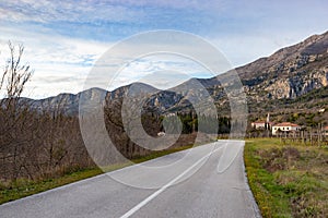 The road in a Balkanian mountains. Croatia