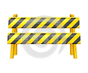 Road Barrier or Barricade as Safety Equipment for Construction and Industrial Work Vector Illustration