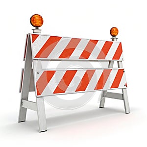 Road Barrier 3D Icon isolated on white background