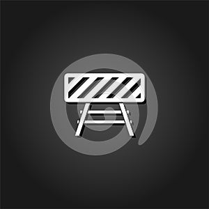 Road barrier icon flat