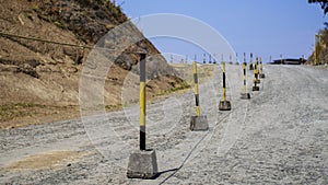 Road barrier at the middle of the road