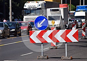 Road barrier on the street