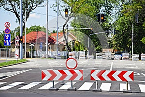 Road barrier on the street