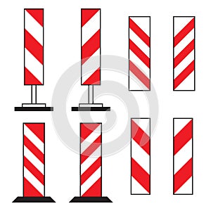 Road barriers, under construction icon set, isolated on white background, vector illustration.