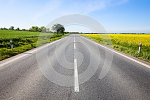 Road through the beautiful countryside landscape