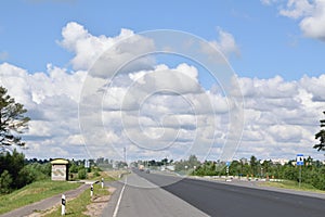 Road in Belarus on a clear summer day