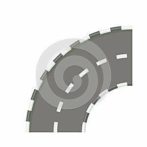 Road bend icon in cartoon style