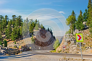 Road bend in mountains